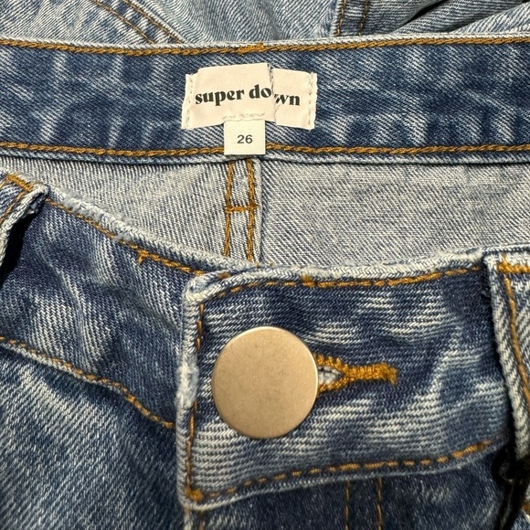 NWT REVOLVE SUPERDOWN Miranda Distressed Jeans Blue Wash 26 - Picture 9 of 10